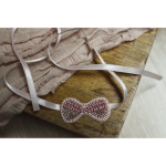 Headband brodé de perles vieux rose pour bébé et petite fille