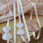 3 Headbands brodés de perles aux coloris roses pour bébé et petite fille