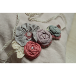 Headband brodé de fleurs en tissu, perles et crochet pour bébé et petite fille
