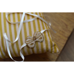 Headband brodé de perles doré crème et bois pour bébé ou petite fille