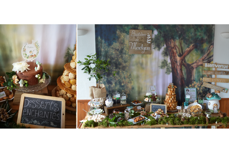 Carrousel_Accueil_13 Sweet table pour baptême enfant, thème lutins de la forêt enchantée