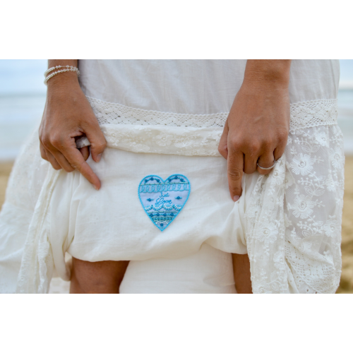 Cœur brodé « Just Love », collection« Quelque chose de bleu » pour robe de mariée