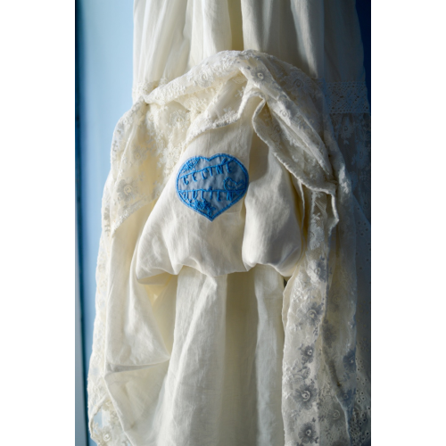 Cœur brodé personnalisable, collection« Quelque chose de bleu » pour robe de mariée
