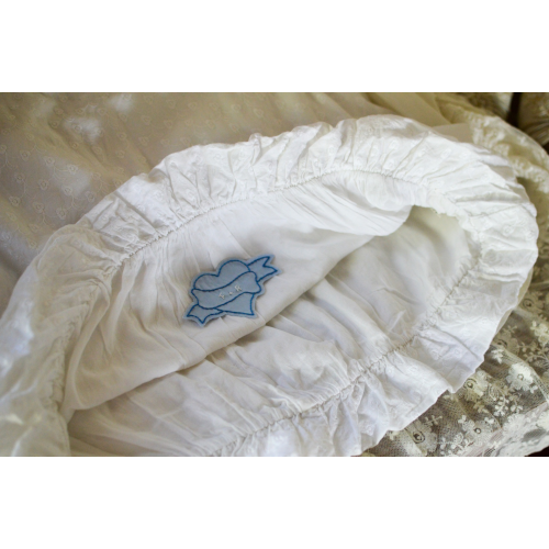 Cœur brodé personnalisable « Quelque chose de bleu » pour robe de mariée