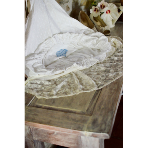 Cœur brodé personnalisable « Quelque chose de bleu » pour robe de mariée