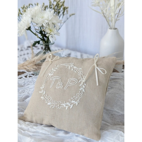 Coussin d'alliances Champêtre fleuri