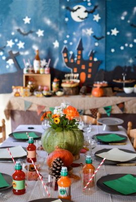 Décoration et sweet table thème "Halloween" pour fête d'enfants
