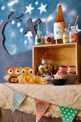 Décoration et sweet table thème "Halloween" pour fête d'enfants