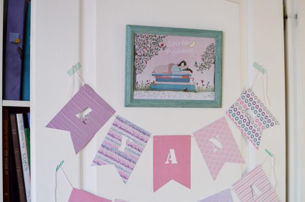 Décoration et guirlande personnalisée, thème "Pyjama Party" pour fête d'anniversaire d'enfant