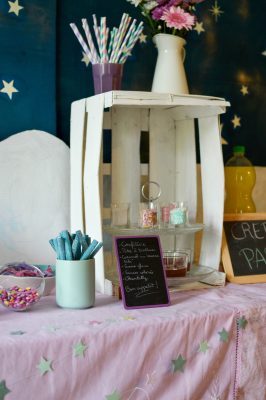 Sweet table thème "Pyjama Party" pour fête d'anniversaire d'enfant